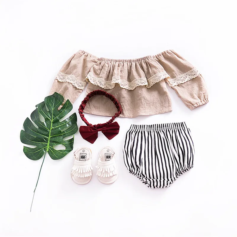 2018 для маленьких девочек одежда с вырезом лодочкой полный рукав рубашки Дети