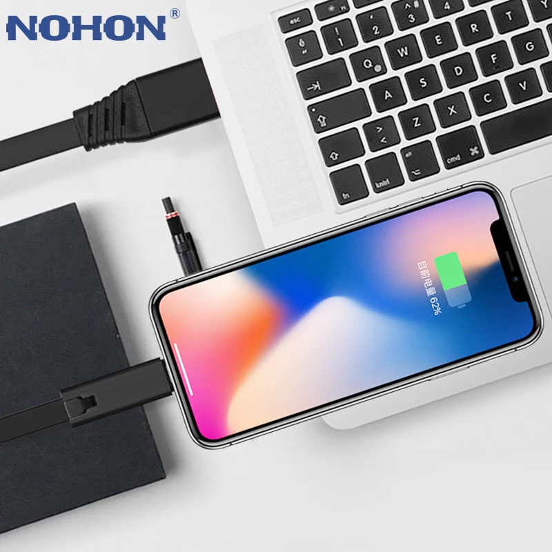 NOHON регенерирующий USB кабель для iPhone Xs Max XR USB C многоразовый кабель для быстрой зарядки для samsung huawei type C кабель Micro USB кабель