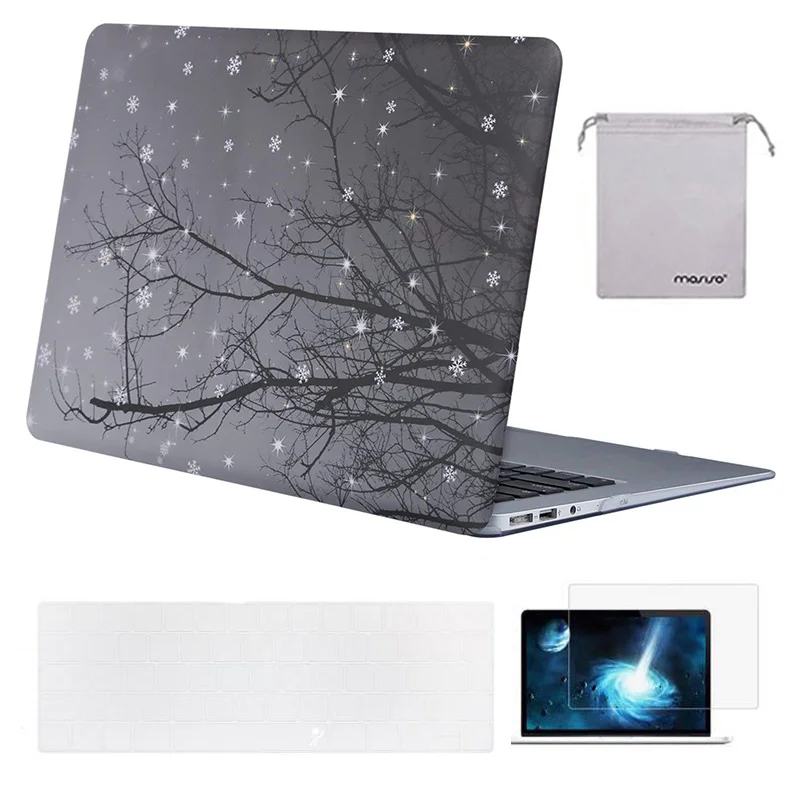 Winter Snow on Tree MOSISO чехол для ноутбука Macbook Air 13 дюймов A1466 A1369 2012-+ силиконовый чехол для клавиатуры+ пленка для экрана+ сумка для хранения - Цвет: Winter Snow on Tree