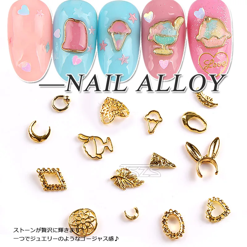 10 шт./лот Подвеска для дизайна ногтей сплав Золото Серебро Роза цветок кактус