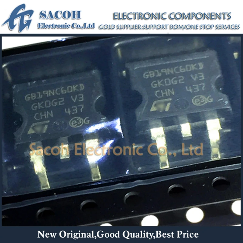 

Новый оригинальный транзистор IGBT 10 шт./лот STGB19NC60KD GB19NC60KD или STGB19NC60K STGB19NC60HD STGB19NC60S STGB19NC60 TO-263 19A600V