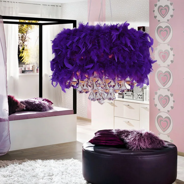 Роман Бриллиант кристалл подвесные светильники столовая подвеска свет перо