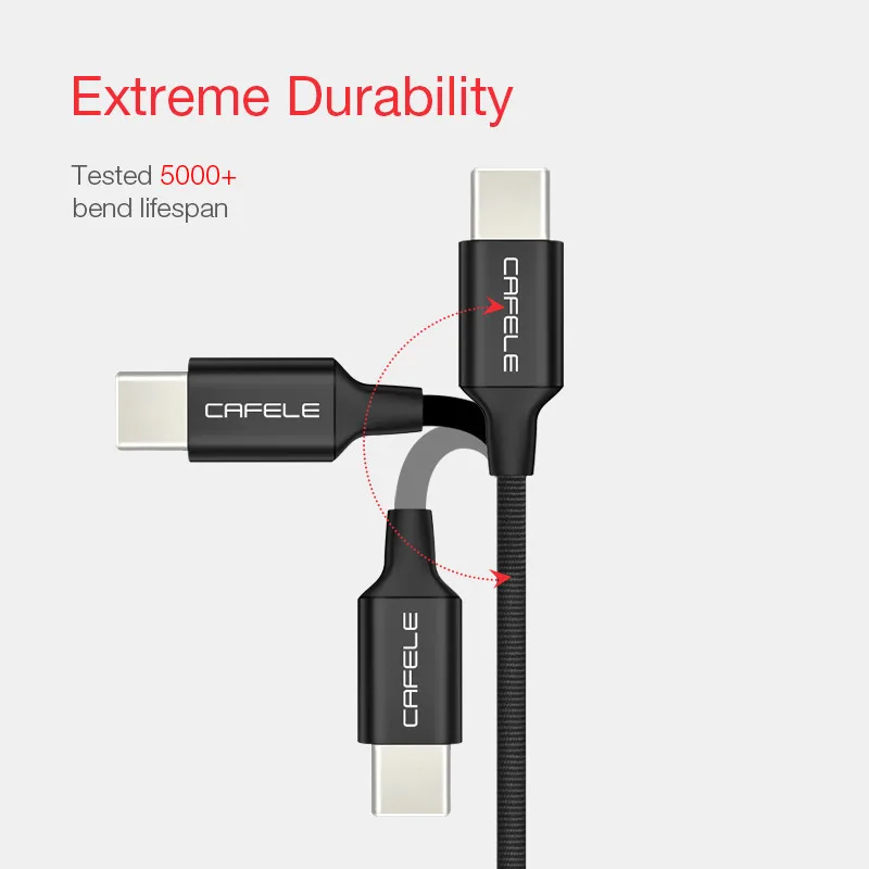Cafele USB-C кабель для Xiaomi A1 type C кабель для зарядки и передачи данных usb type C нейлоновый тканый USB кабель для samsung S8