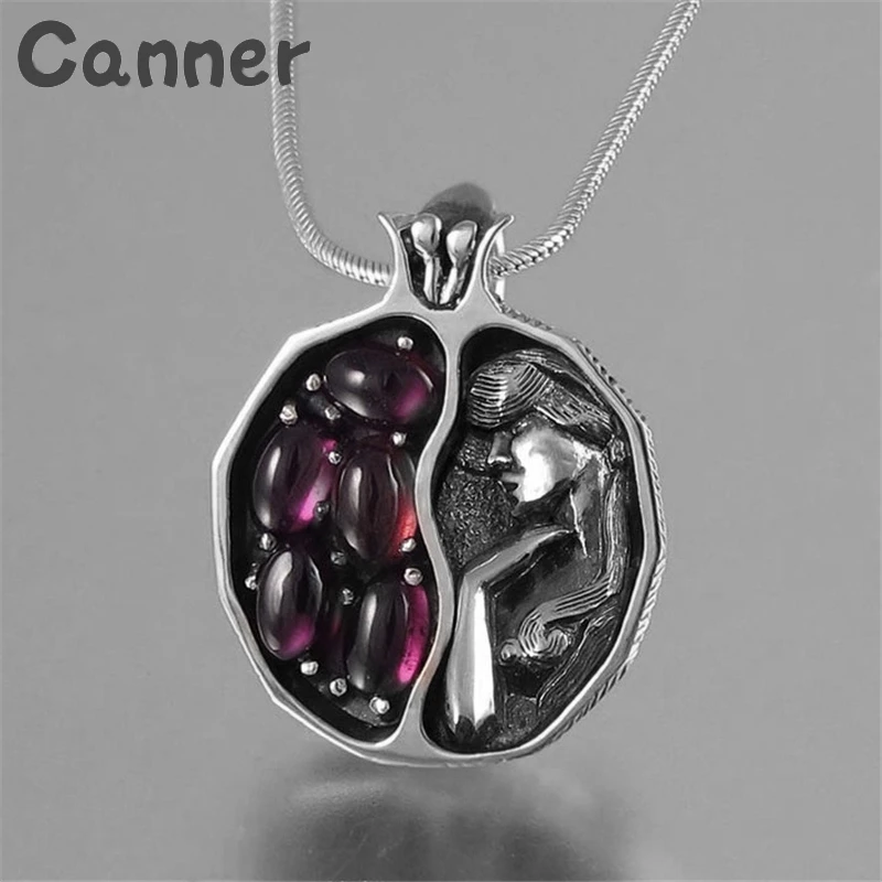 Canner милое зеленое ожерелье из натурального камня Длинная цепочка фруктовое ожерелье кулон спасательное ожерелье дерево для женщин Персонализированная цепочка A40 - Окраска металла: silver figure