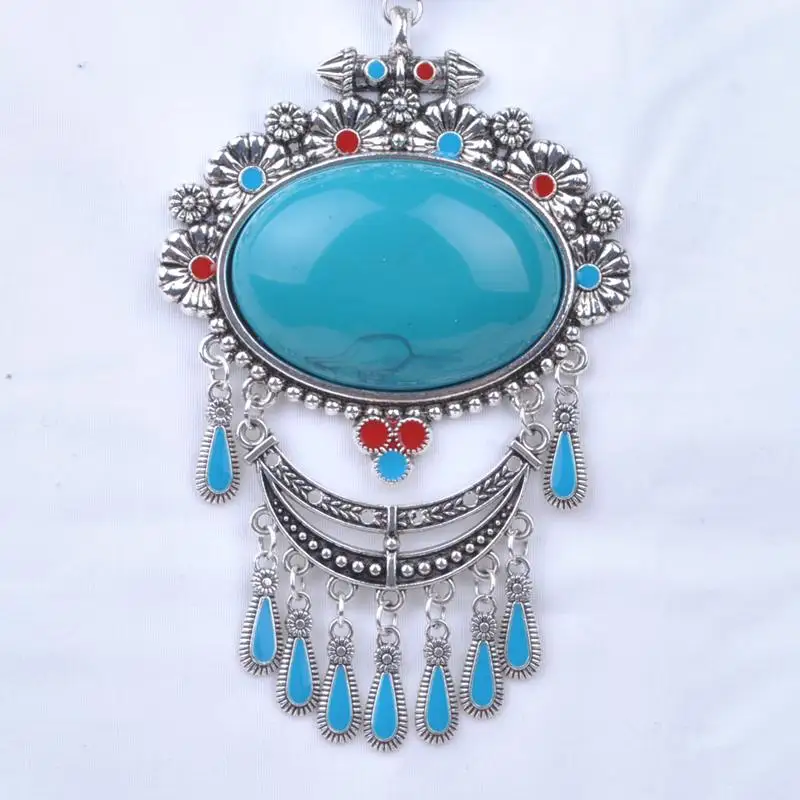 Женское ожерелье с подвеской в тибетском стиле длинное виде деревянной цепи|women