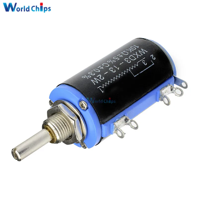 Black Precision WXD3-13-2W 10K ohm WXD3-13 2W Rotary Side Multi-Turn Multiturn Wirewound Linear Potentiometer Diy Kit | Электронные