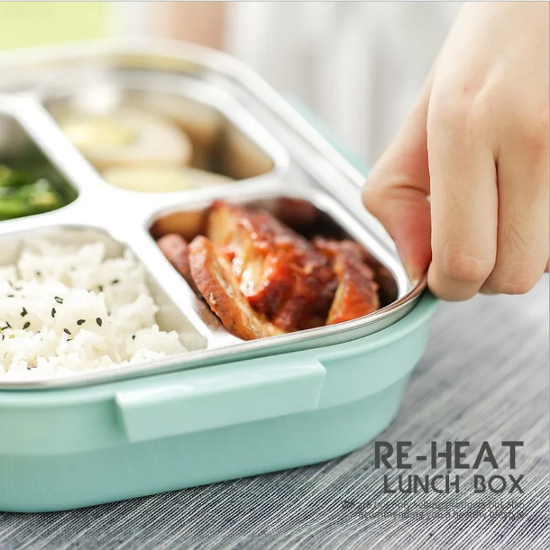 2018 new Compartments 304 Stainless Steel Japanese Lunch Box With Microwave Bento For Kids School Picnic Food | Дом и сад
