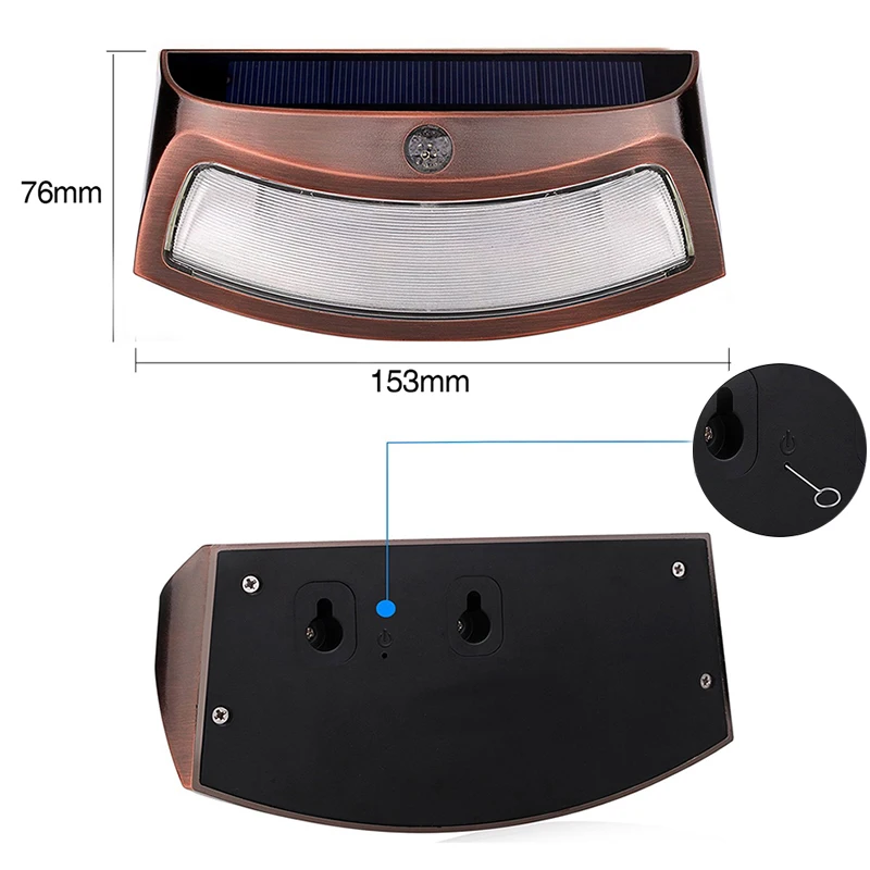 1-10 шт. светодиодный солнечный свет датчик движения наружная настенная лампа