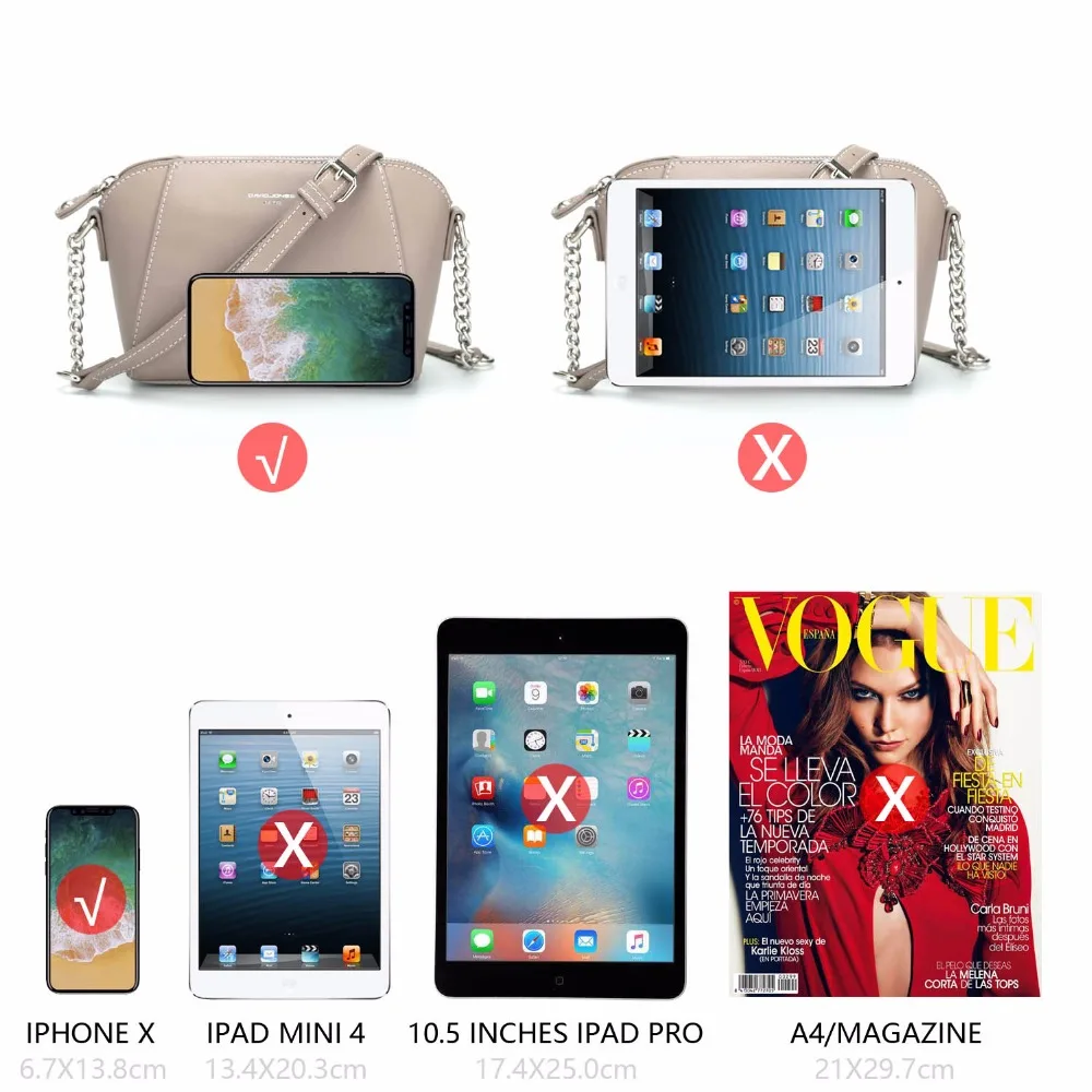 DAVIDJONES Для женщин Повседневное Сумки Синтетическая кожа Сумка цветы бумажник