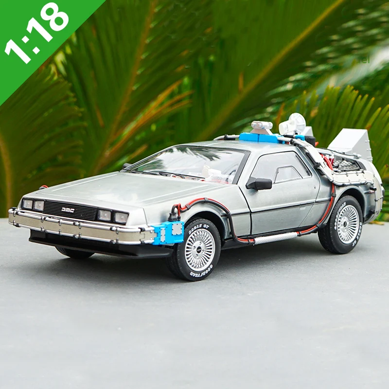 1/18 масштаб Назад в будущее часть 1 2 3 машина времени DeLorean DMC-12 машина литья под давлением модель игрушки оригинальная коробка