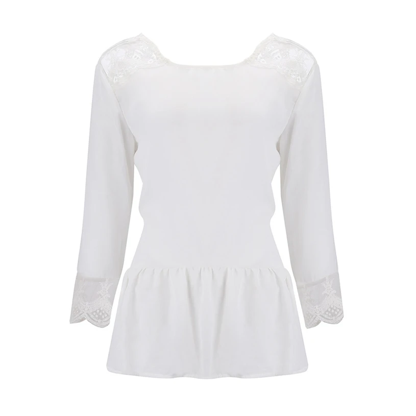 Женская Повседневная кружевная осенняя одежда с открытой спиной для женщин camisetas