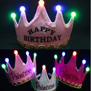 Доставка для детей и взрослых день рождения световой украшение на шляпку princess