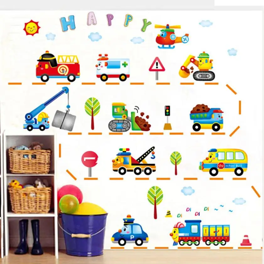 Home Decor Carton Animals train Removable Kids Baby Nuresery Wall Stickers Art wall sticker Deco mirror AU6 | Дом и сад