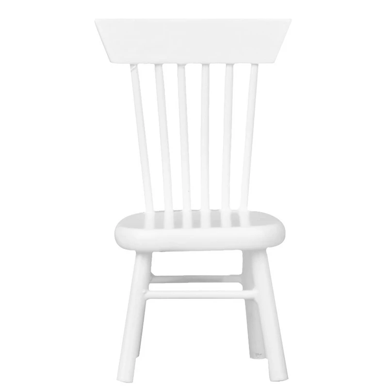1.7 x 1.4 x 3.1 inch 1/12 Dollhouse Miniature Dining Furniture Wooden Chair Wood Color Exquisite Collection for Dolls
