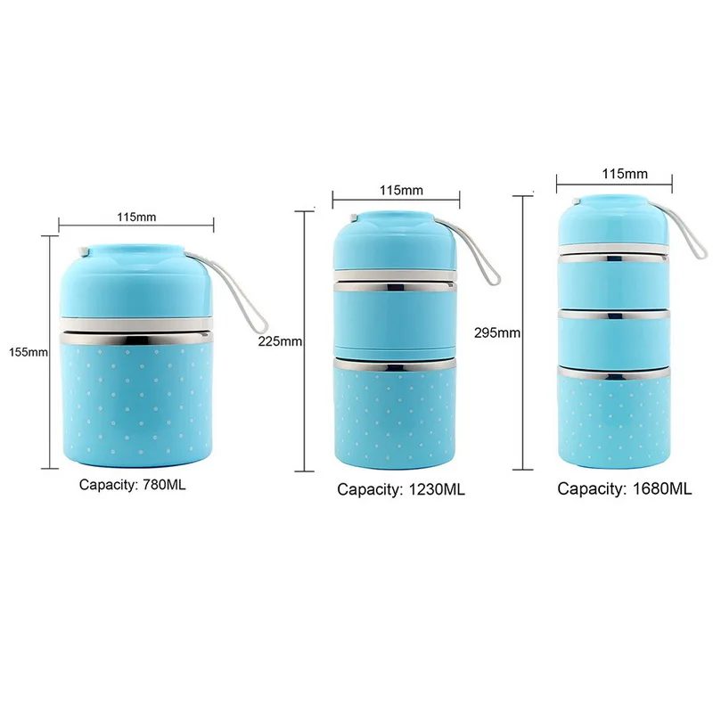 Многослойный термо Ланч бокс герметичный из нержавеющей стали контейнер для еды