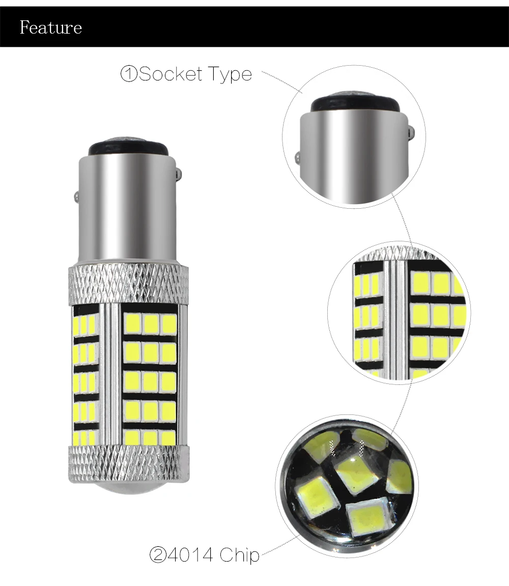 1156 BA15S 1157 BA15S BAY15D 66 SMD 2835 Светодиодный белый красный цвет: желтый, 12V автомобильный P21W PR21W стоп-сигнал поворота задние фонари сигнальная лампа 1 шт