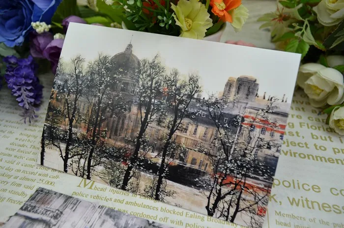 6 листов Французский Пейзаж Открытка Книга набор/Поздравительные открытки Ассорти/день рождения открытки лот 15*10 см