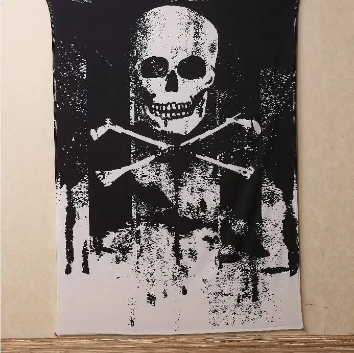 Индийская Мандала прямоугольный океан Парижская башня Череп гобелен настенный