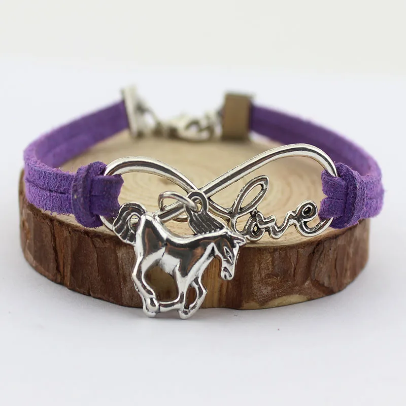 HLLZH Infinity Love Horse Charm Bracelets &ampBangles Handmade Weave Rope Leather For Women Men Festivals Gifts Jewelry | Украшения и