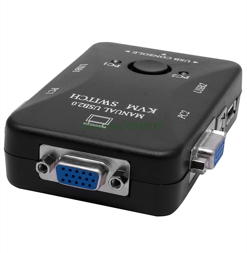 Руководство 2 порта USB 2,0 KVM VGA переключатель коробка для 2 настольный компьютер, принтер мышь клавиатура Монитор C26
