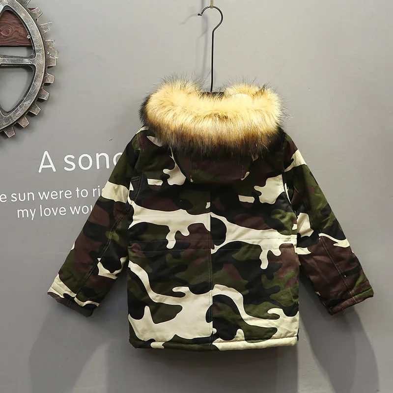 2018 New Fashion Baby Boys Girls Jackets Fur Collar Autumn Winter Kids Warm Hooded Camouflage Coat Fleece Children Thick Outwear | Детская