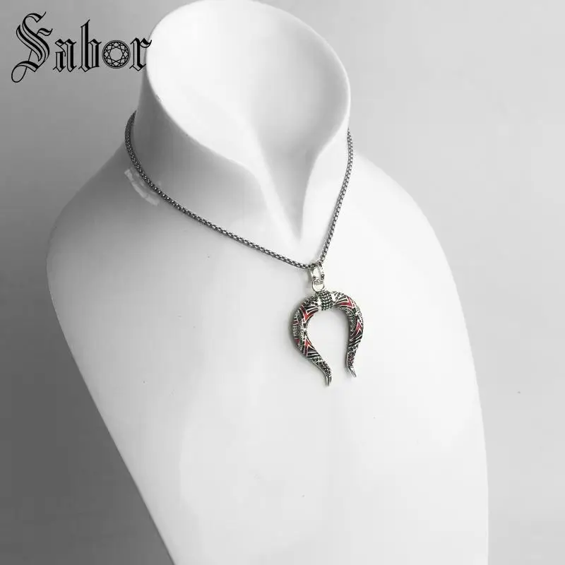 Pendant Asian Dragon Horns silver color For Women &amp Men Ethnic Jewelry Gift Lucky Fit Link Necklace thomas | Украшения и