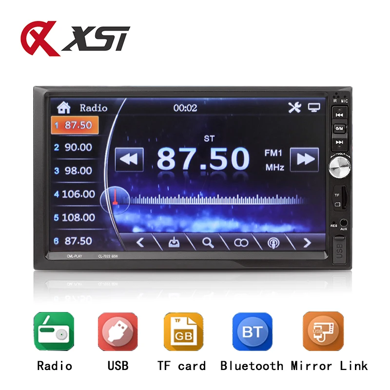 Радио автомобильный Bluetooth FM AUX USB Авто Аудио плеер Зеркало Ссылка для Andriod 2 Din