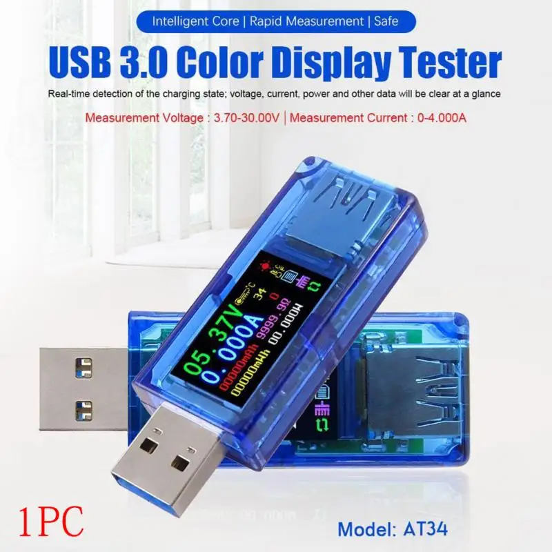 Тестер точности и стабильности USB 3,0 цветной ЖК-дисплей вольтметр напряжение батареи мощность Емкость 3,70-30,00 В 0-4.000A