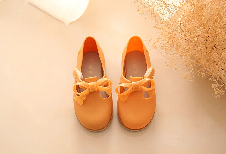 Mini Melissa/Новинка года; сандалии для девочек; обувь для маленьких принцесс; сандалии для мальчиков; прозрачная обувь; сандалии с большим бантом; 14-16,5 см