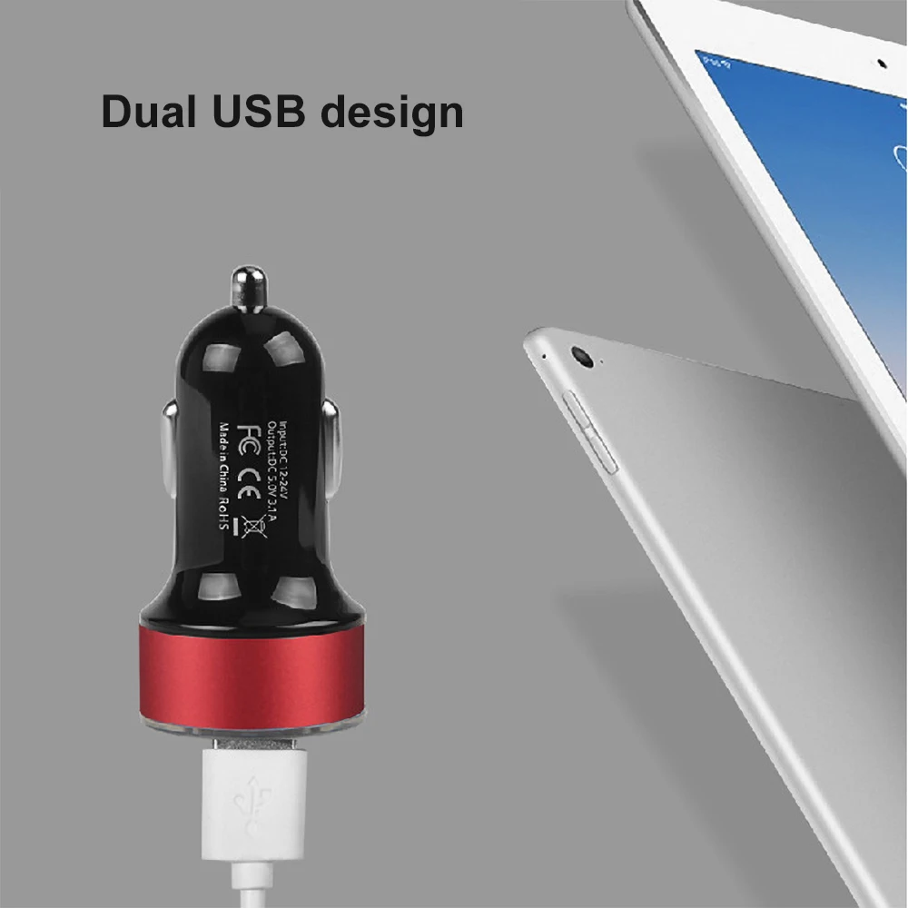 Автомобильное зарядное устройство Kebidu 5 в 3,4 а с двумя USB, цифровой ЖК-дисплей для iPhone, Xiaomi, samsung, быстрая зарядка, прикуриватель