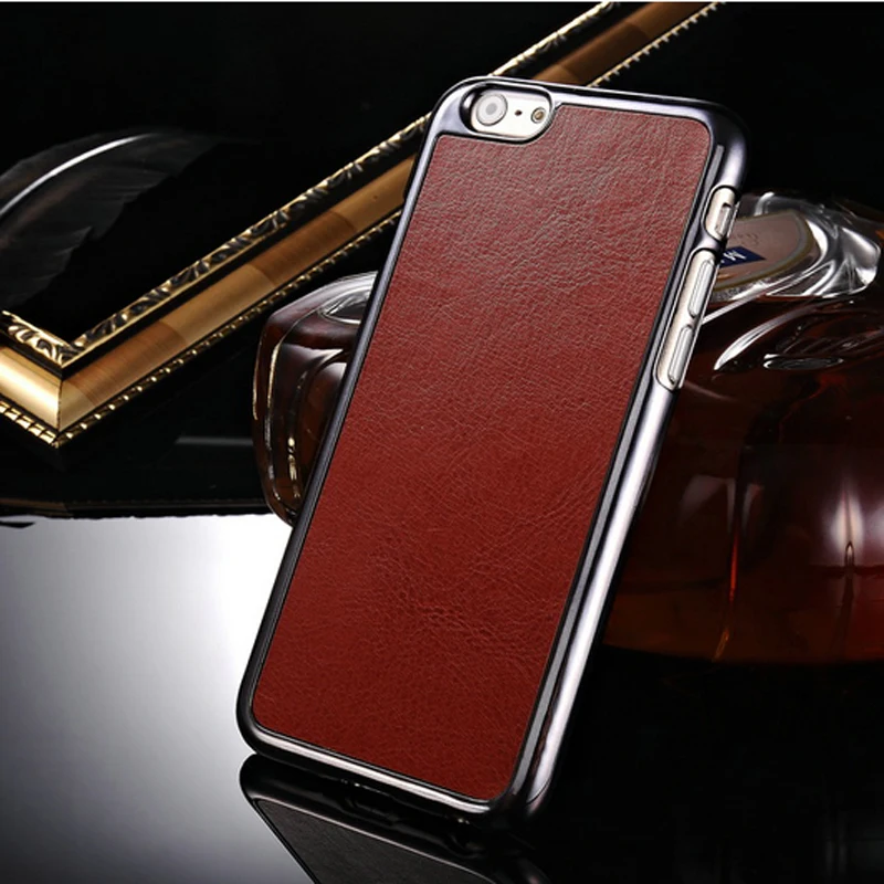 Ретро Жесткий Чехол для iPhone 6 6s 4 7 &quotдюймов Роскошный PU кожаный + хромированный