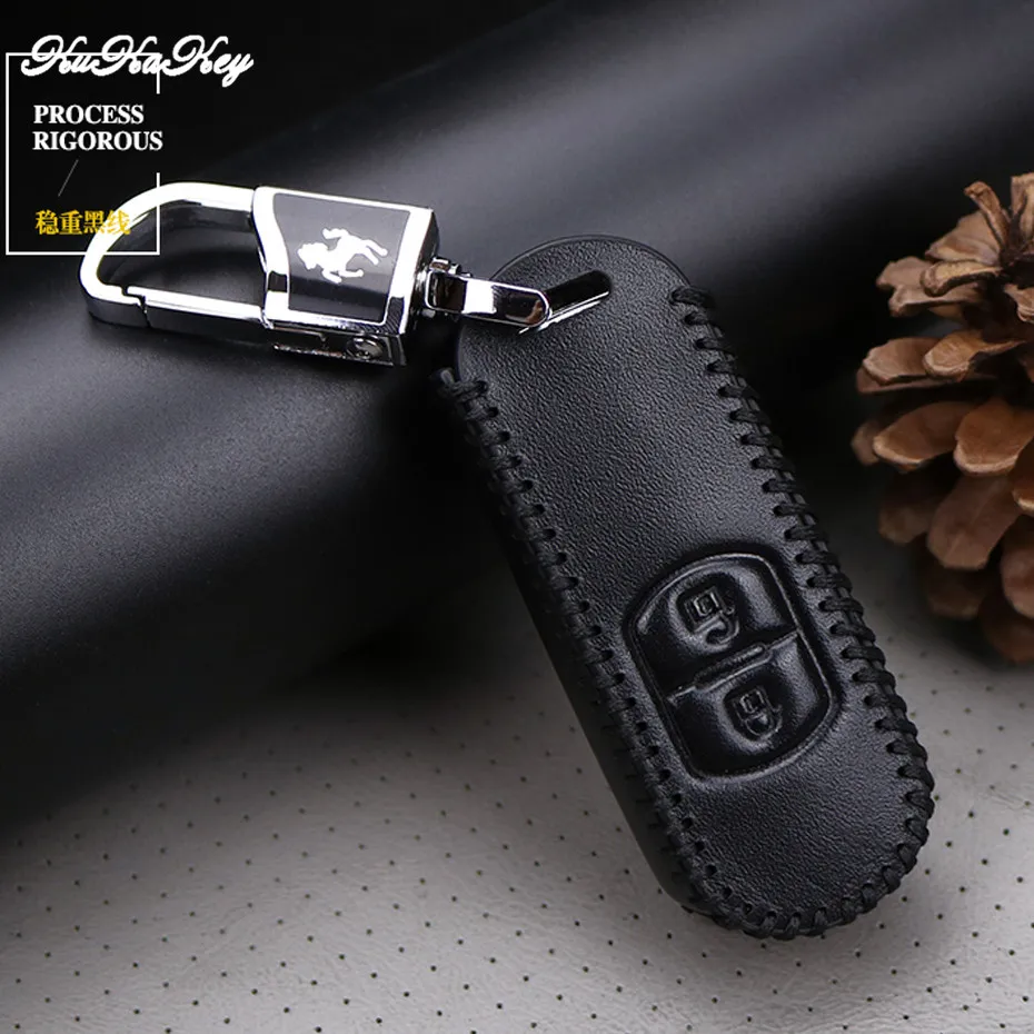 Кожаный чехол для автомобильного ключа с дистанционным управлением 2018 Mazda 2 3 6 Axela