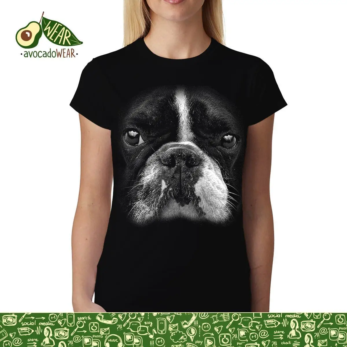Boston Terrier Face Animals женская футболка M 3XL новая уличная одежда с забавным принтом хип