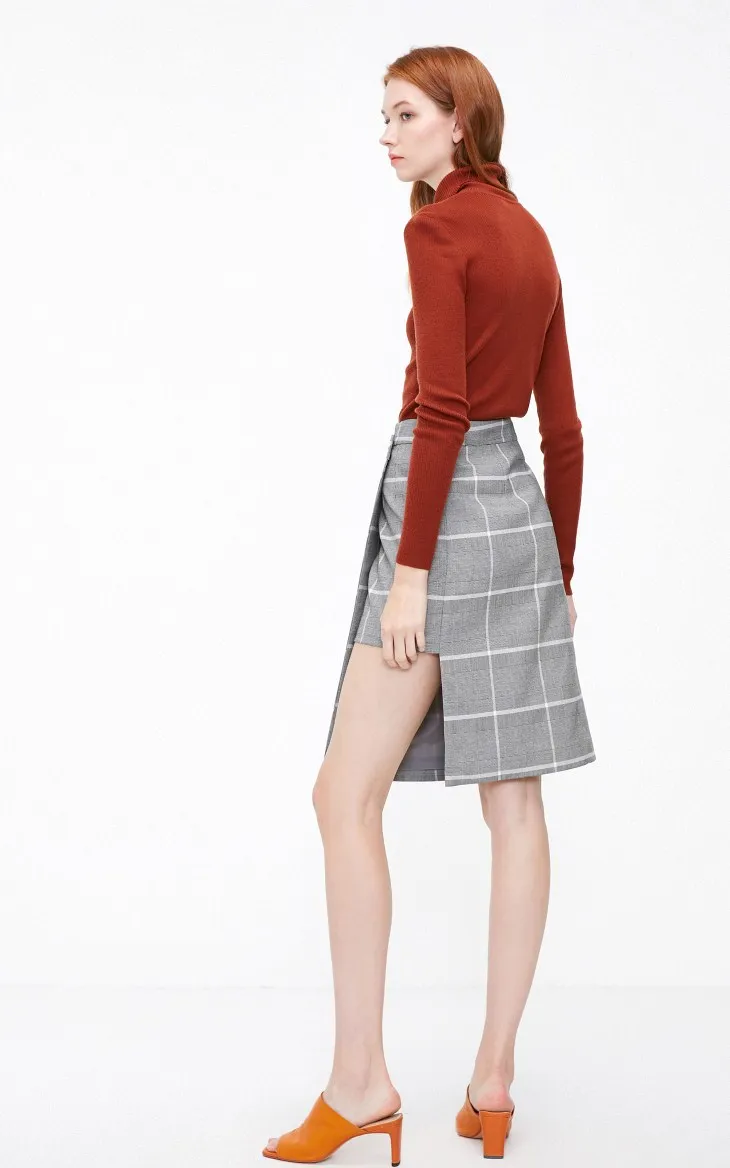 Vero Moda Женская клетчатая Асимметричная юбка миди с запахом | 318416508