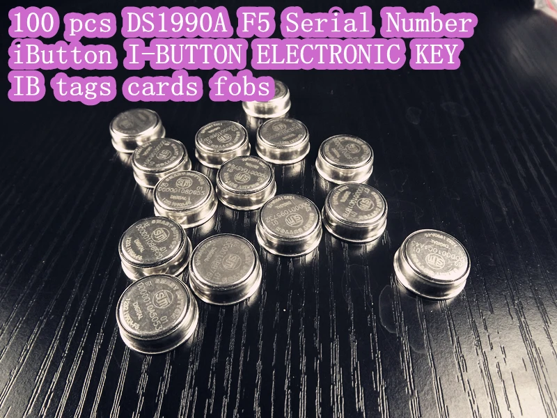 

free shipping!100 pcs Dallas DS1990A DS1990 F5 Serial Number iButton I-Button electronic key IB tag cards fobs