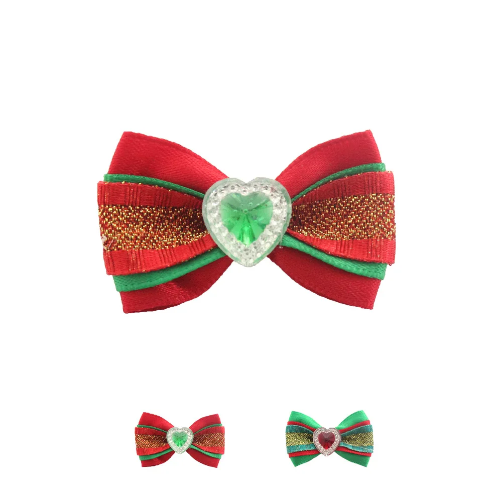 

50 Pcs/100 Pcs Handmade Christmas Ribbon Dog Bow Dogs Grooming Holiday Bows 6025028 Pet Accessories Wholesale