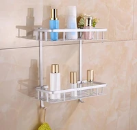 Bathroom Shower Bath Holder Aluminium Storage Rack For Shampoos Shower Gel Kitchen Home Balcony Shelf Hanging Rack Hook