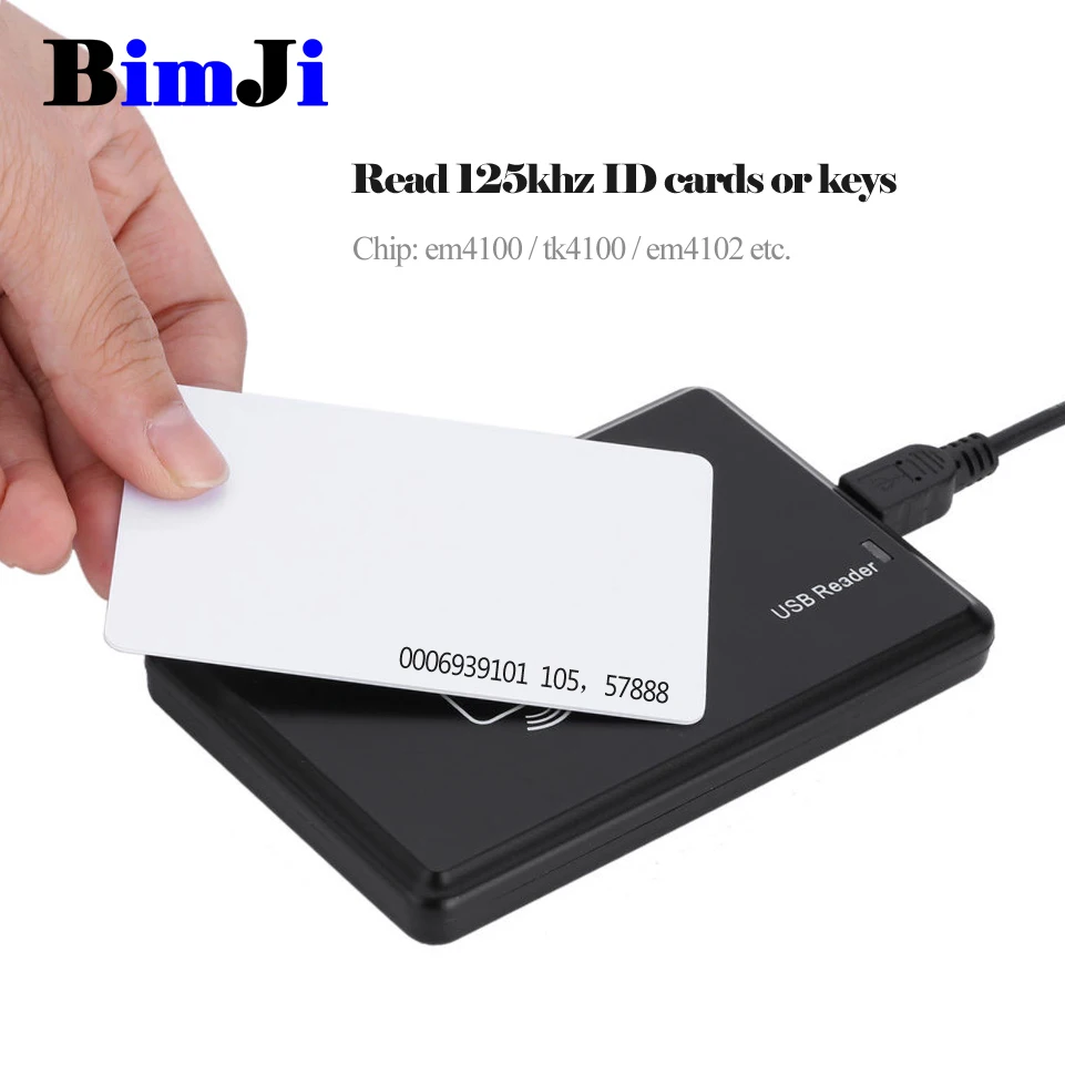 USB порт EM4001 125 кГц RFID ID бесконтактная чувствительность считыватель смарт-карт Поддержка оконной системы Linux