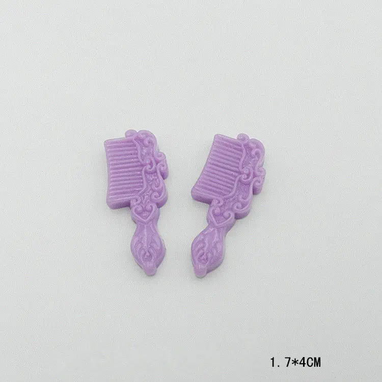 Purple comb 10 шт., аксессуары из искусственной смолы, украшения для телефона, декоративный материал, плоское заднее плоское украшение из смолы, для детей, сделай сам, блестки, товары для творчества - Цвет: Purple comb