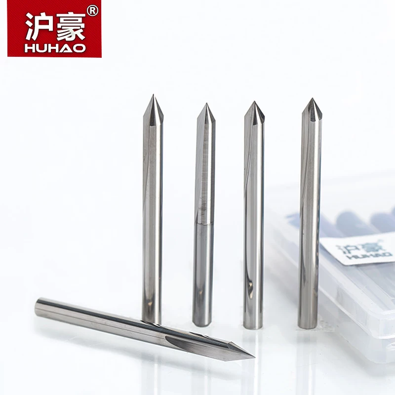 

HUHAO 1PC 3.175mm 2 Flutes Straight Engraving Bits deep cutter For wood hardwood CNC Carving Bits Carving machine tools end mill