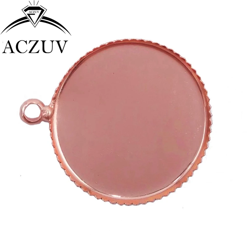 Rose Gold Color 500pcs 12mm 14mm 16mm 18mm 20mm 25mm 30mm Charm Blank Jewelry Bezel Pendant Tray Cabochon Base Setting RTB005