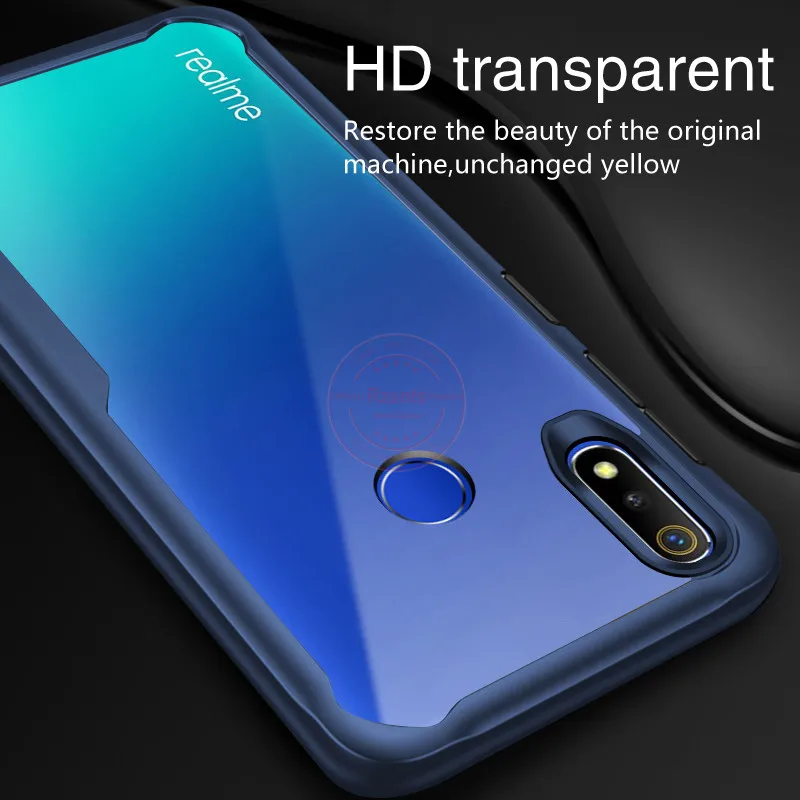 Rzants чехол для телефона Корпус для OPPO Realme 3 прозрачная задняя панель+ четыре угла ударопрочный тонкий чехол для OPPO Realme 3