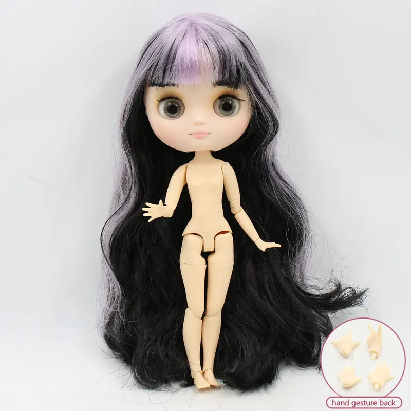 like the picture Кукла Middie blyth, Обнаженная, 20 см, шарнирное тело, матовое лицо с макияжем, серые глаза, мягкие волосы, сделай сам, игрушки, подарок с жестами - Цвет: like the picture