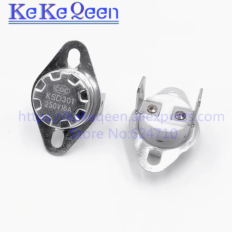 KSD301 250V 10A/16A 40 45 50 55 60 65 70 75 80 85 90 95~ 130 градусов Цельсия угол 90 футов нормально закрытый Термальность Управление переключатель