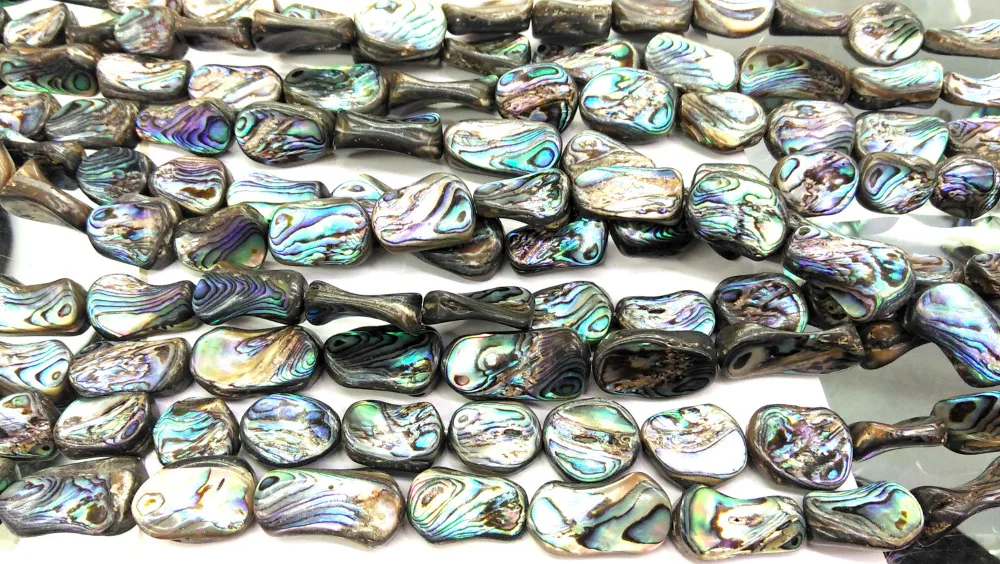 

Abalone paua shell, freeform nuggets oval abalone shell beads genuine abalone baroque beads, rainbow paua shell jewelry 16" L