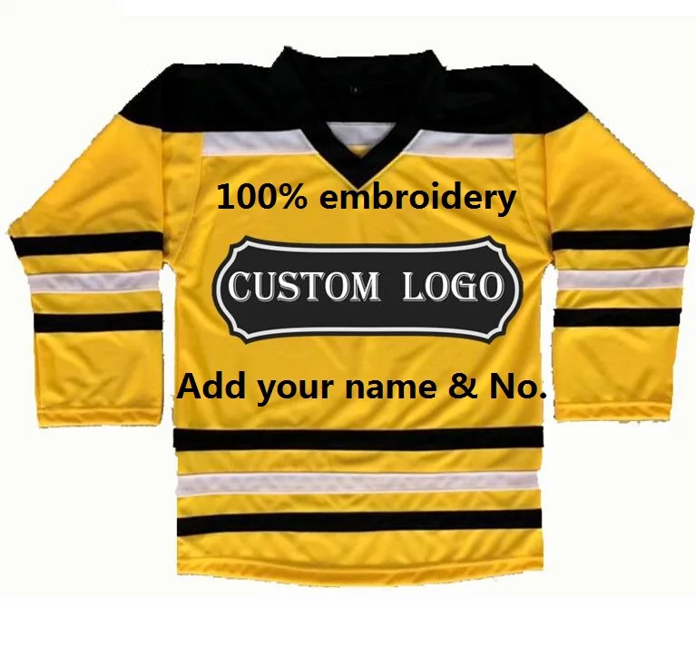 custom embroidery Хоккейные трикотажные изделия тяжелого веса, индивидуальный логотип и имя и номер, Хоккейные носки, Молодежные взрослые, Вратарские нежные размеры, пожалуйста, выберите 6XL - Цвет: custom embroidery