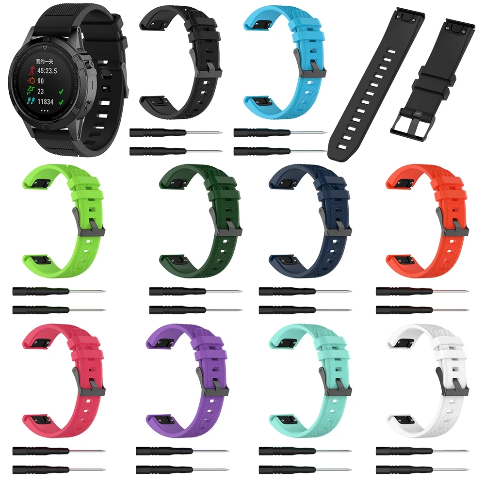 Ремешок силиконовый для наручных часов быстросъемный браслет Garmin Fenix 5X 5 5S Plus 3 3HR