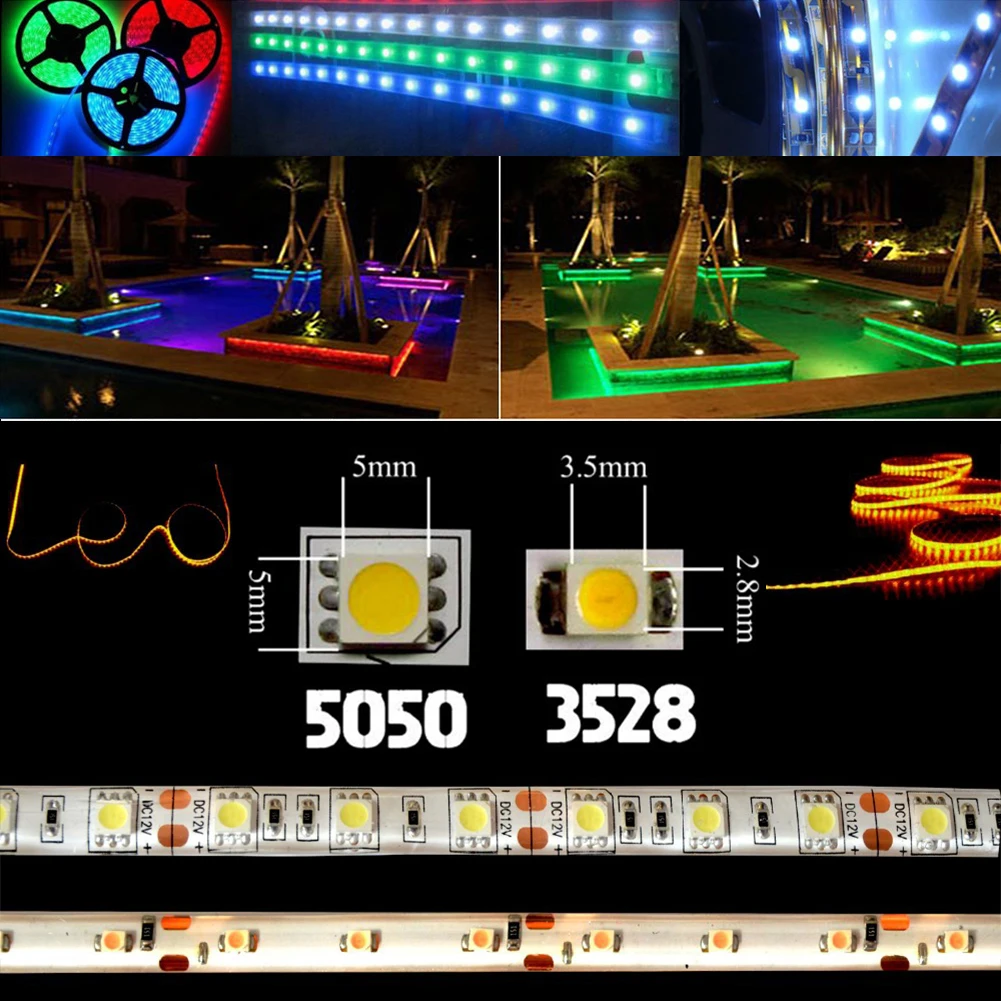 TSLEEN DC12V Светодиодная лента 5 метров гибкий светильник RGB цвет 5050 24/44Key контроллер +