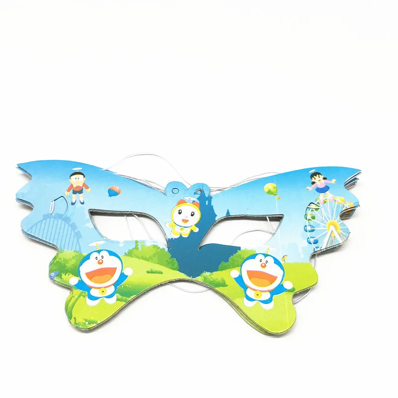 Mask x 10 Doraemon тема одноразовая посуда для вечеринки Посуда Бумажная чашка тарелка шляпа торт Детские флажки для душа Дети День рождения принадлежности AH25 - Цвет: Mask x 10