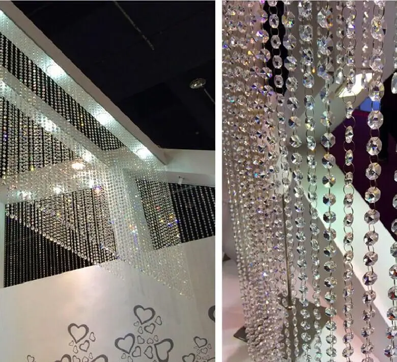

DIY ,AAA Top quality, Nice 14MM Octagon Glass Garland Strands, Crystal beads Curtain,Wedding Decoration(10M/lot)